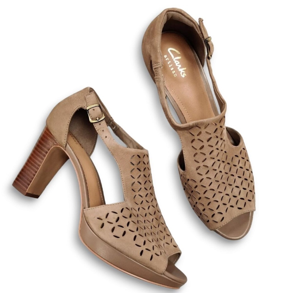 Clarks Women's Brown Cut-Out Heels